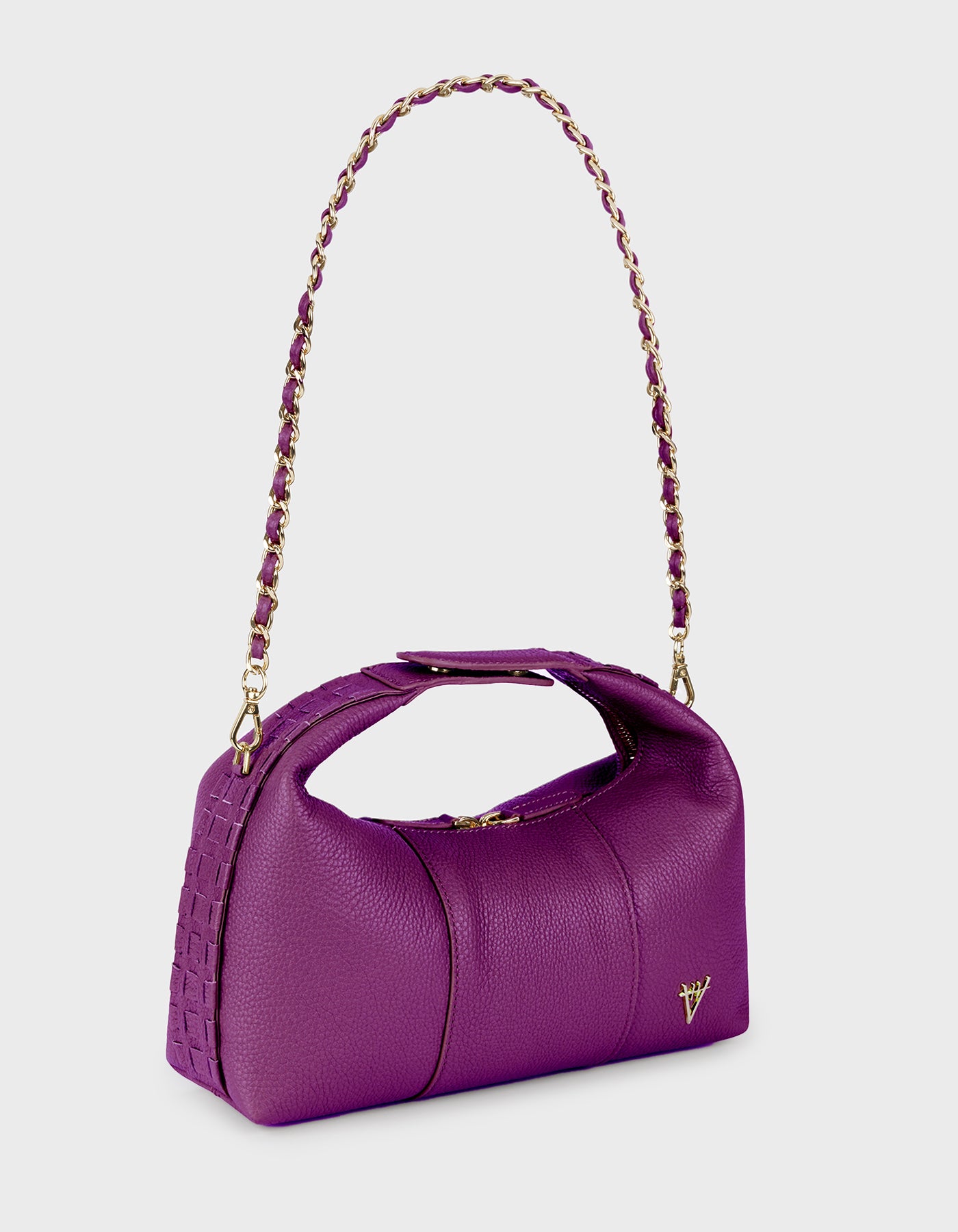 HiVa Atelier | Midi Croissant Bag Midnight Plum | Beautiful and Versatile Leather Accessories