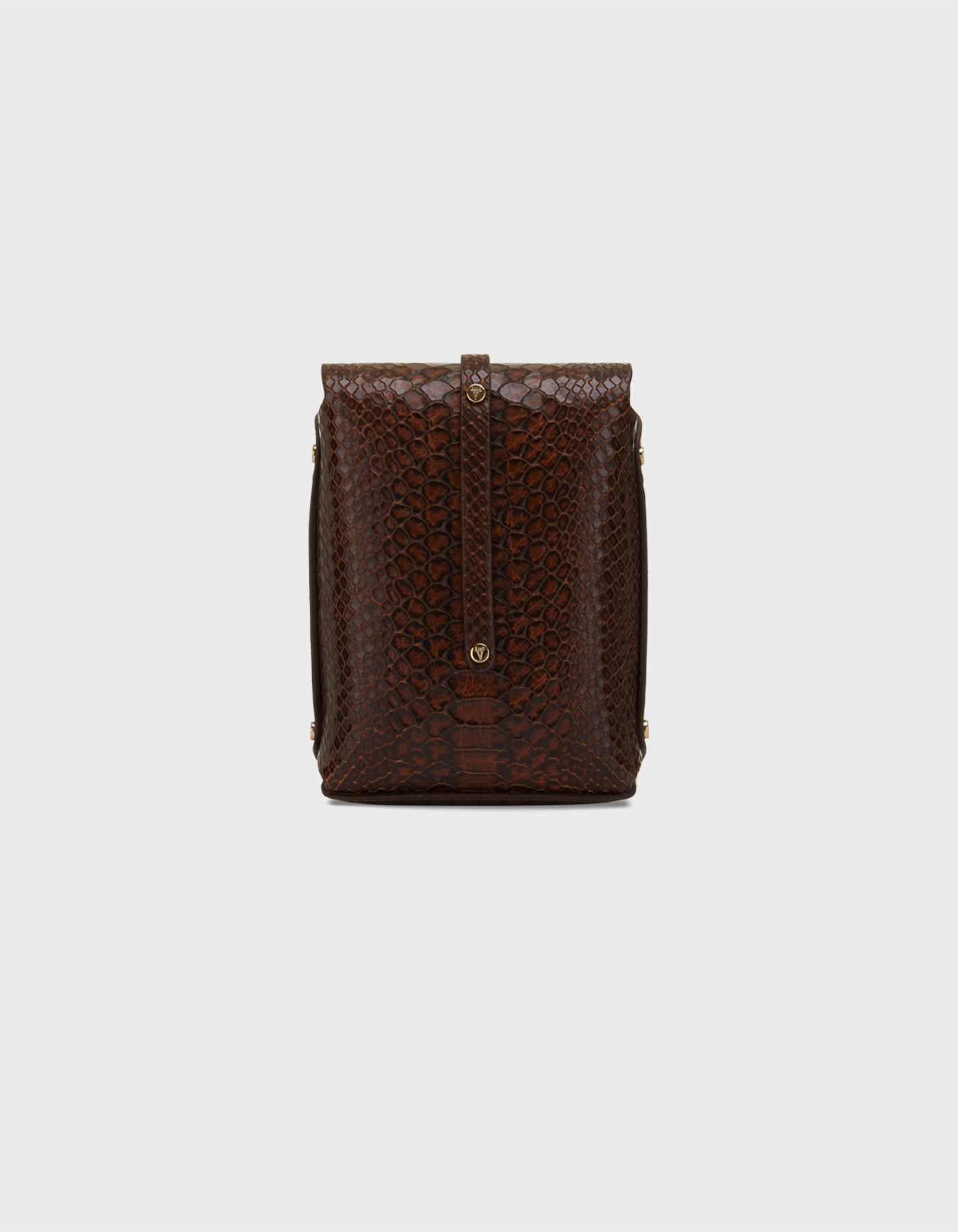 Hiva Atelier | Mini Astrum Shoulder Bag Snake Effect Cognac | Beautiful and Versatile Leather Accessories