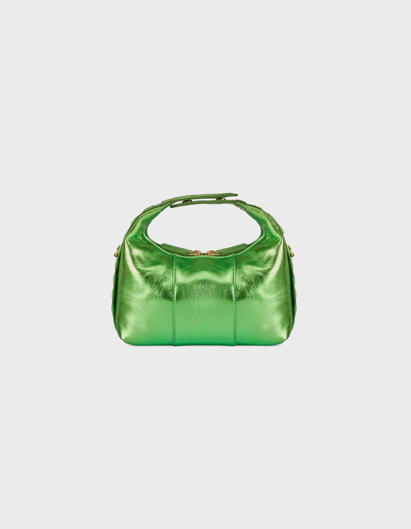 Hiva Atelier | Mini Croissant Metallic Crinkled Green | Beautiful and Versatile