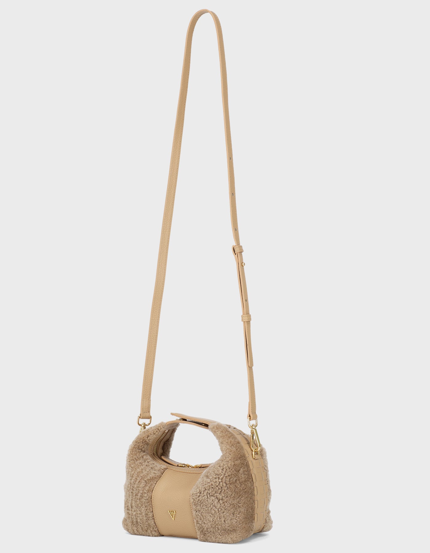 Hiva Atelier | Mini Croissant Shearling Biscuit | Beautiful and Versatile Leather Accessories