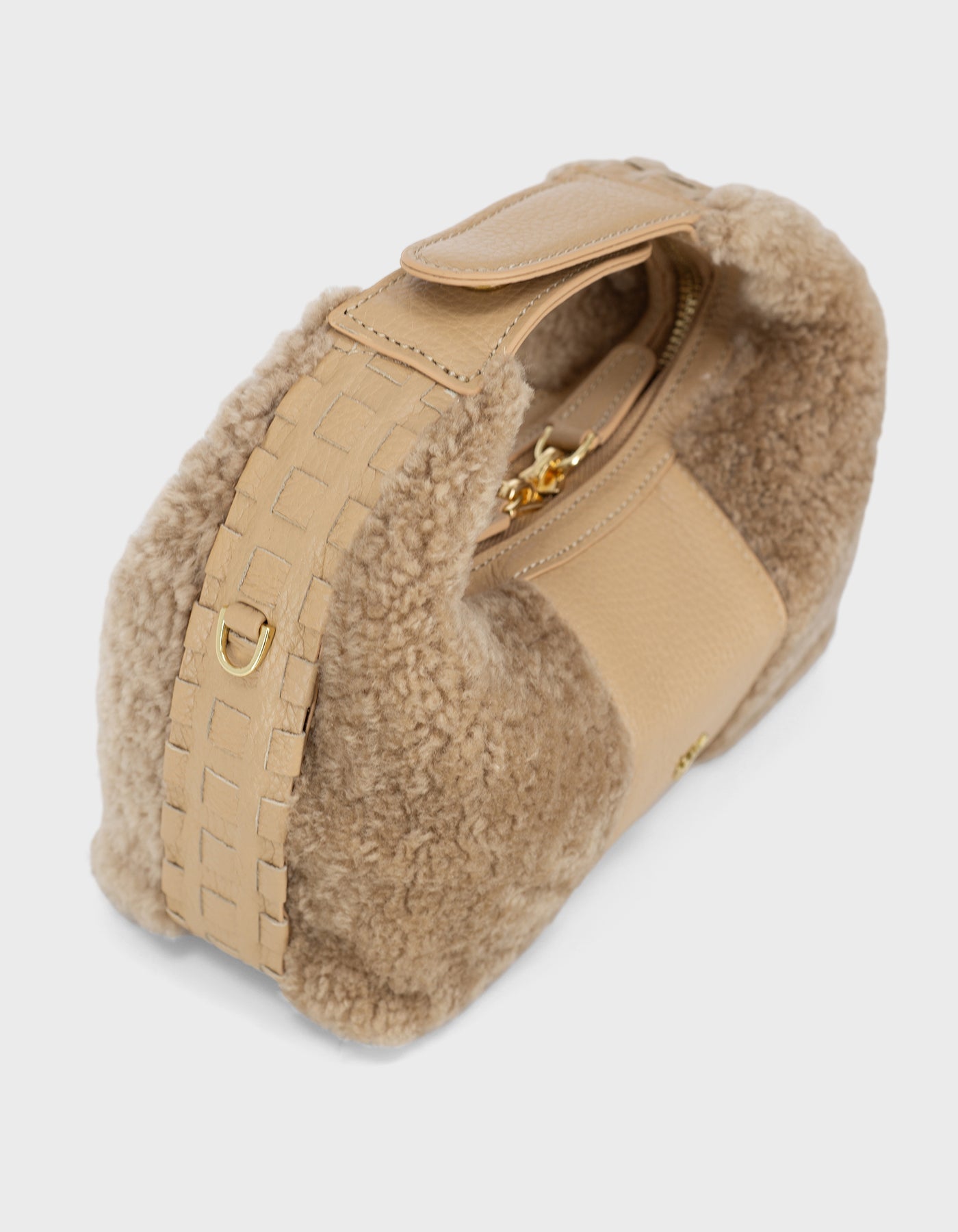 Hiva Atelier | Mini Croissant Shearling Biscuit | Beautiful and Versatile Leather Accessories