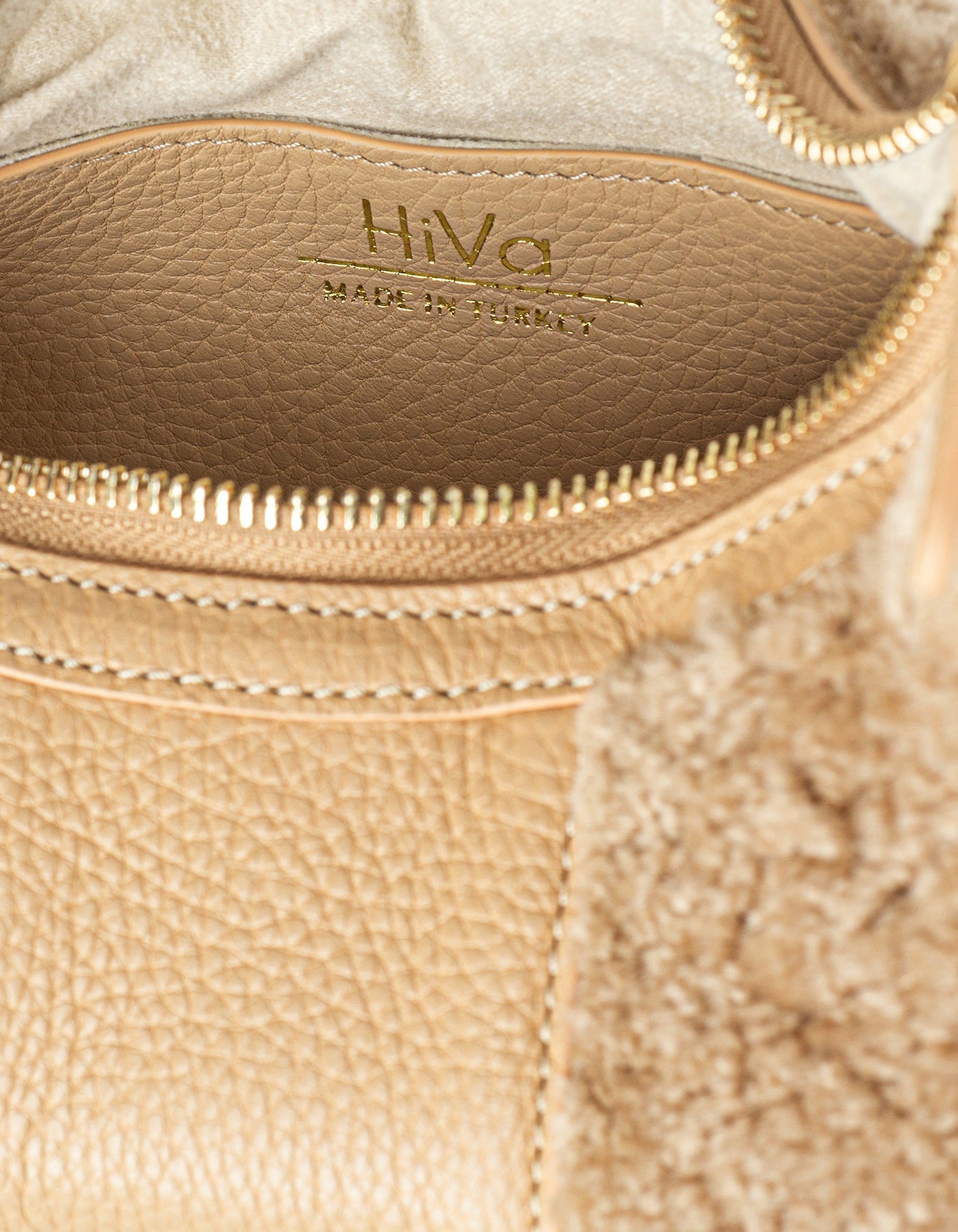 Hiva Atelier | Mini Croissant Shearling Biscuit | Beautiful and Versatile Leather Accessories