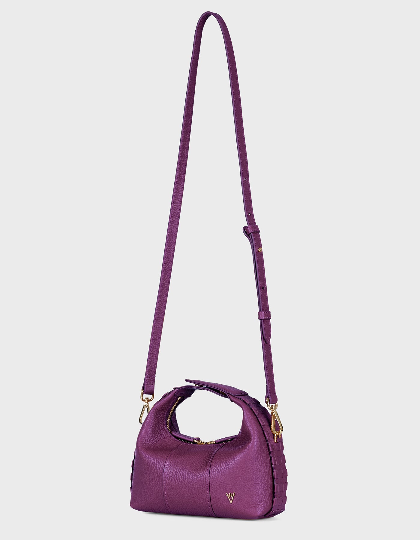 Hiva Atelier | Mini Croissant Midnight Plum | Beautiful and Versatile Leather Accessories