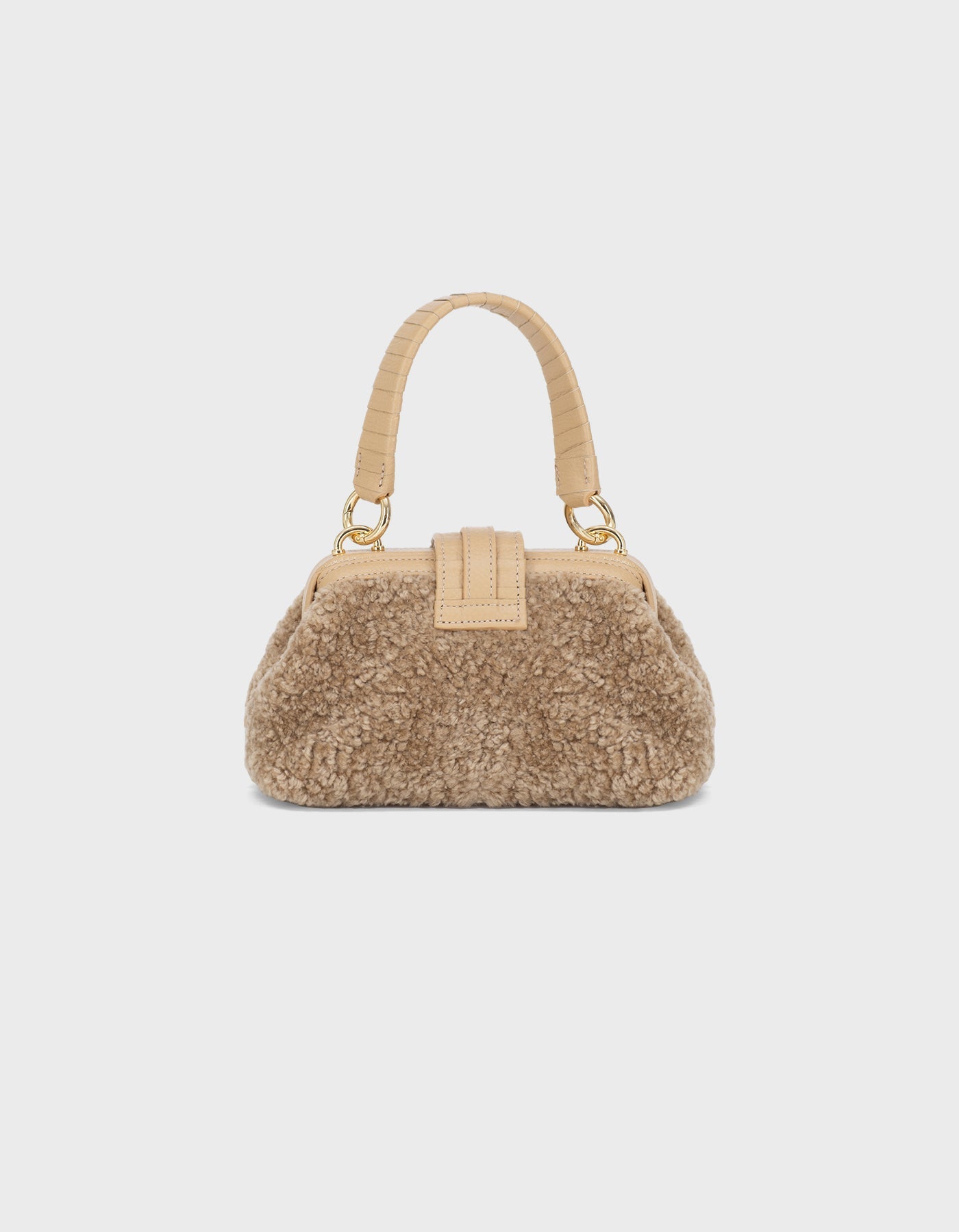 HiVa Atelier | Mini Nubes Doctor Bag Shearling Biscuit | Beautiful and Versatile Leather Accessories