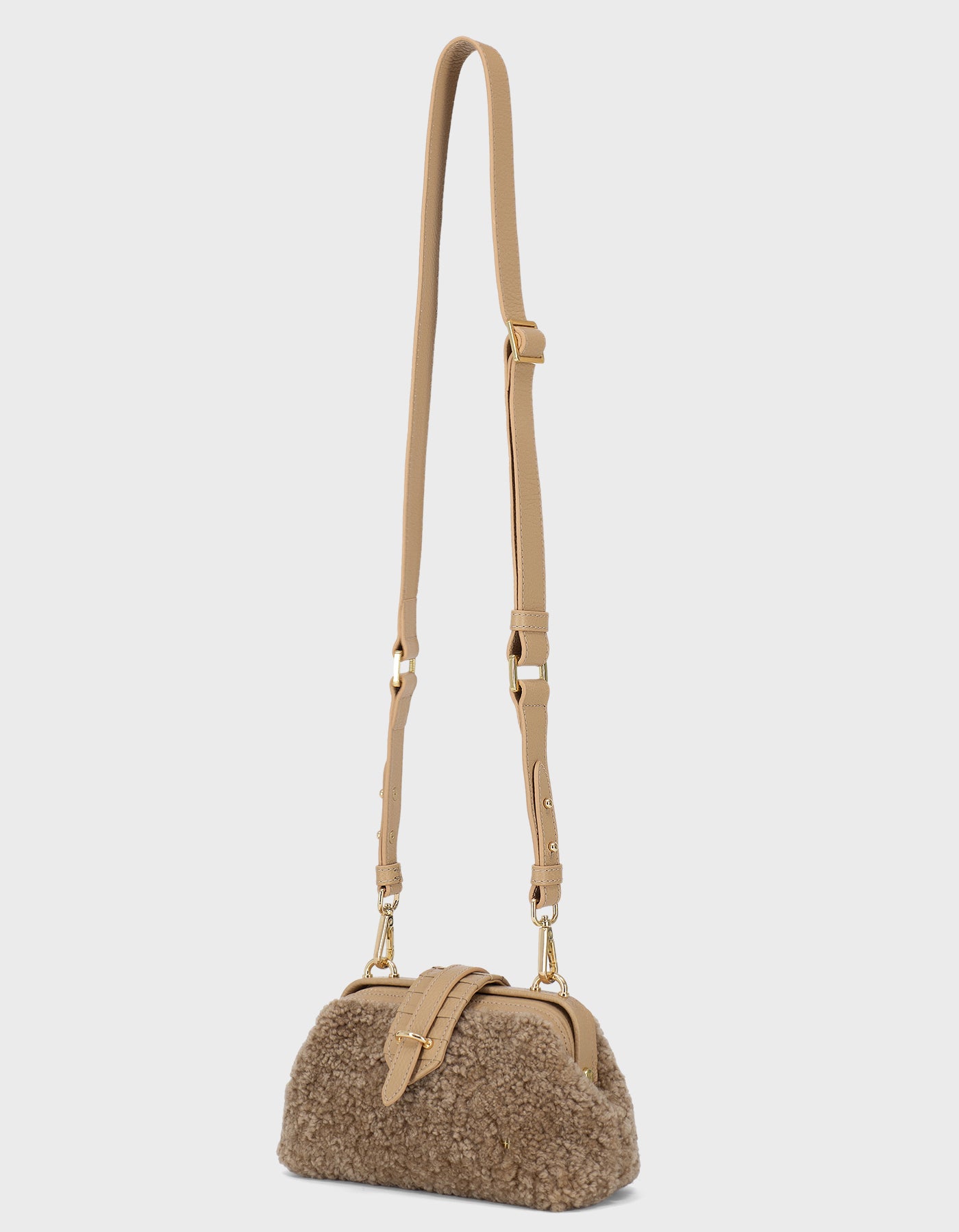 HiVa Atelier | Mini Nubes Doctor Bag Shearling Biscuit | Beautiful and Versatile Leather Accessories