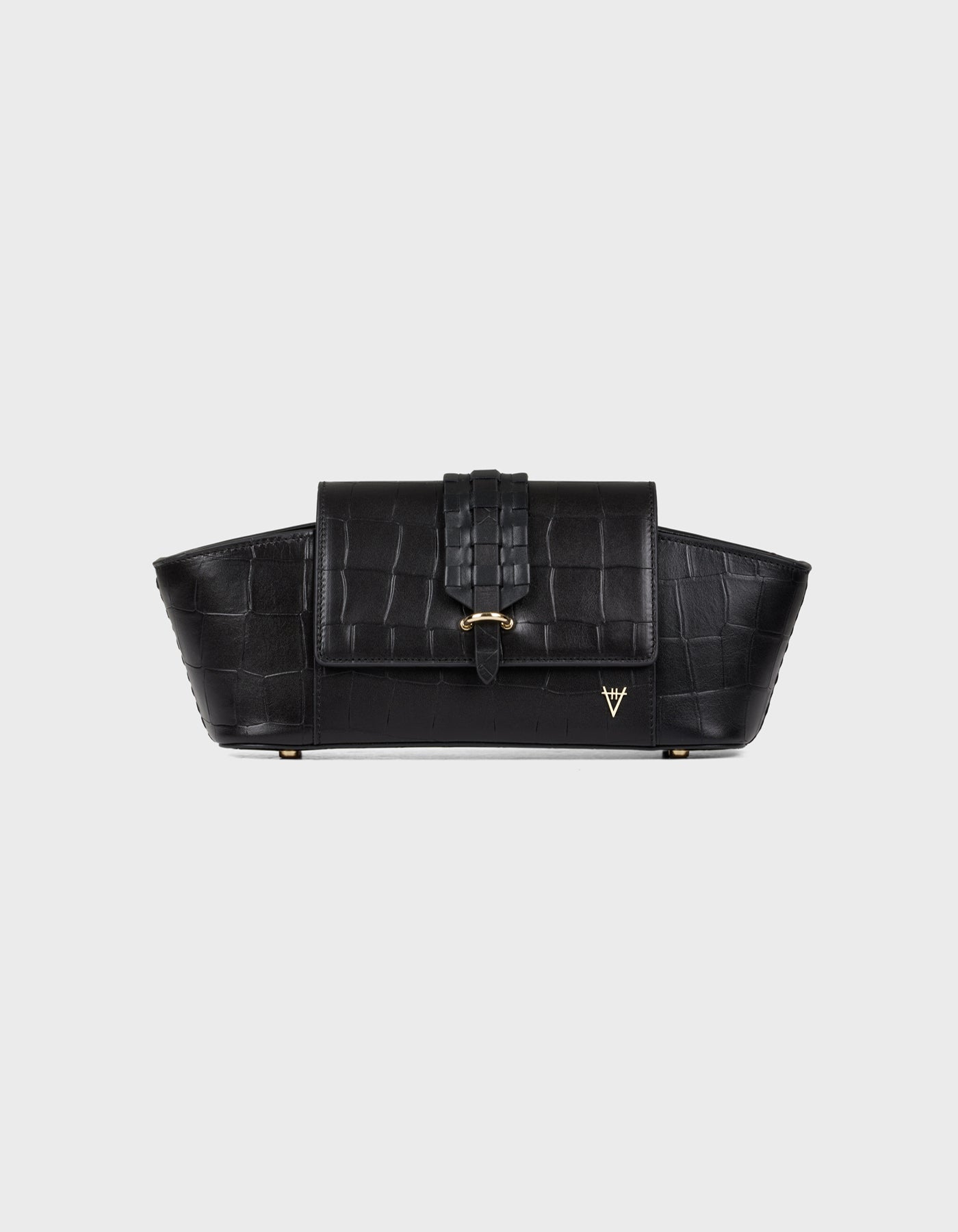 HiVa Atelier | Navis Shoulder Bag Croco Effect Black | Beautiful and Versatile Leather Accessories