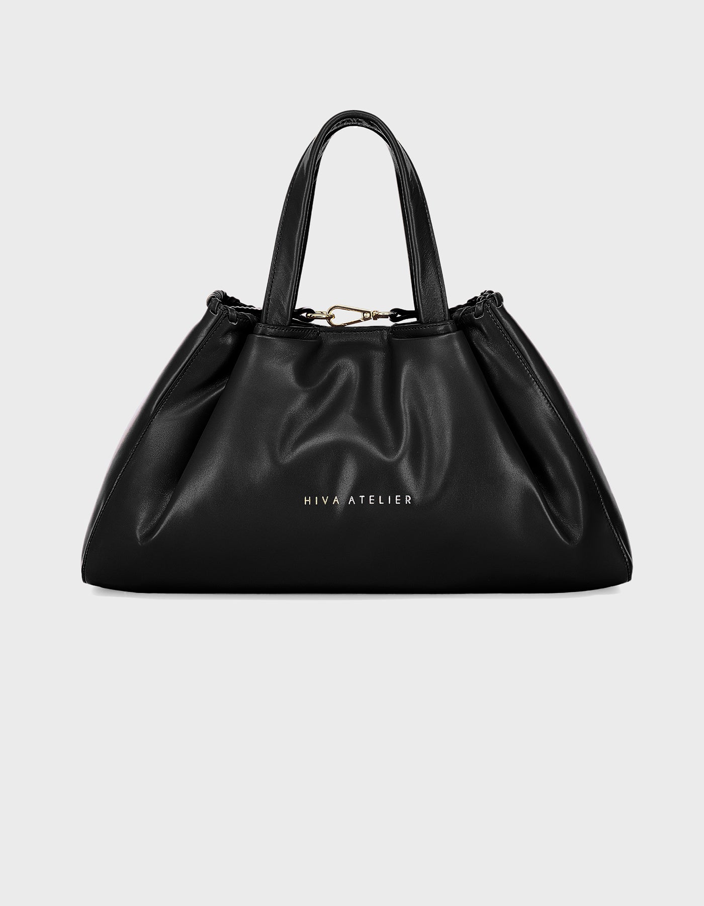 Hiva Atelier | Nubi Pedded Shoulder Bag Black | Beautiful and Versatile Leather Accessories