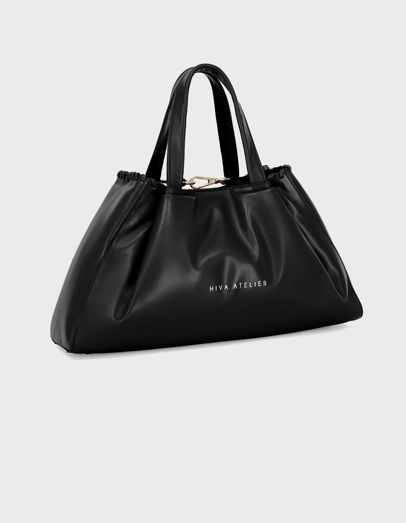 Hiva Atelier | Nubi Pedded Shoulder Bag Black | Beautiful and Versatile Leather Accessories