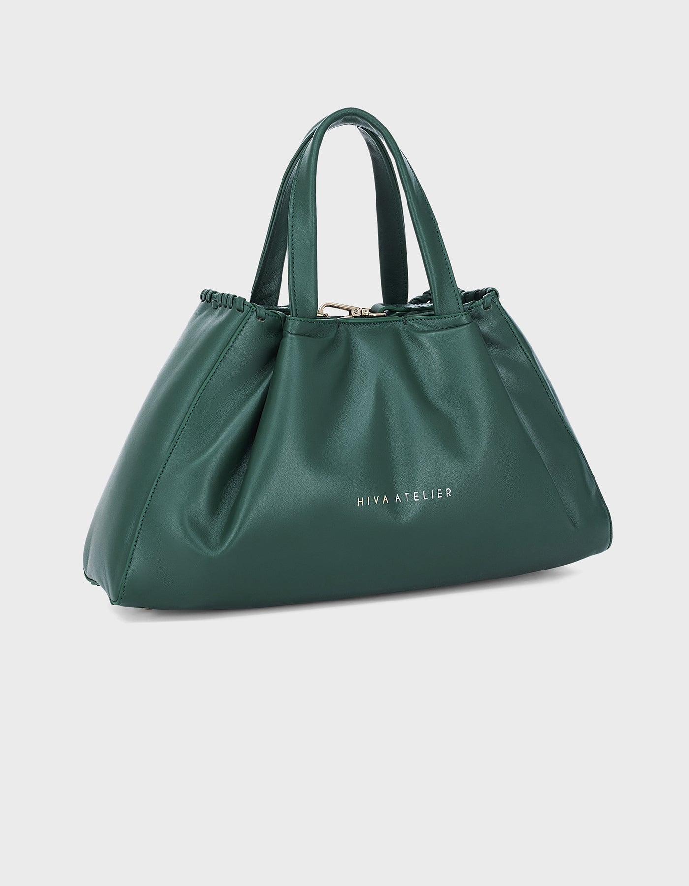 Hiva Atelier | Nubi Pedded Shoulder Bag Deep Emerald | Beautiful and Versatile Leather Accessories