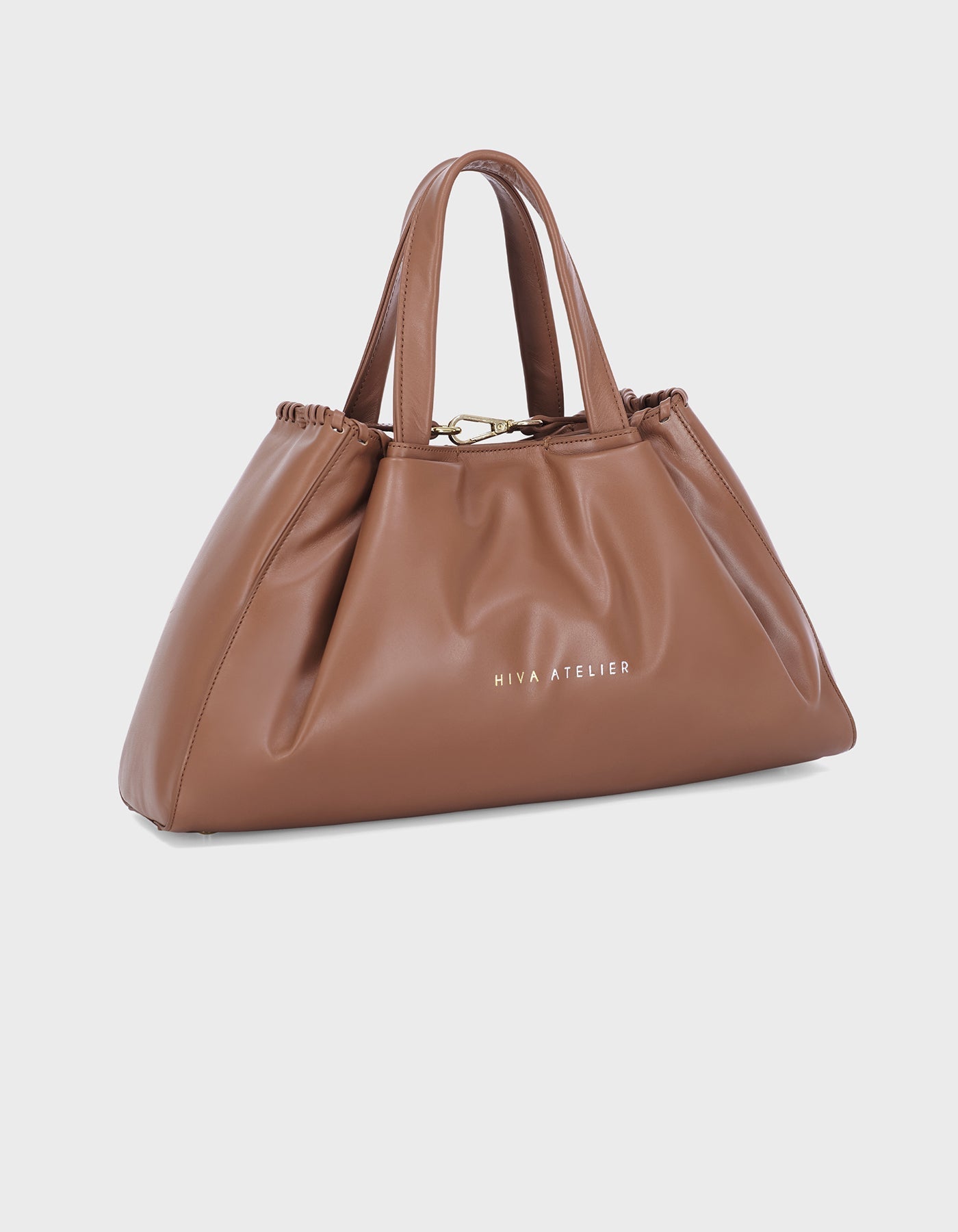 Hiva Atelier | Nubi Pedded Shoulder Bag Wood | Beautiful and Versatile Leather Accessories