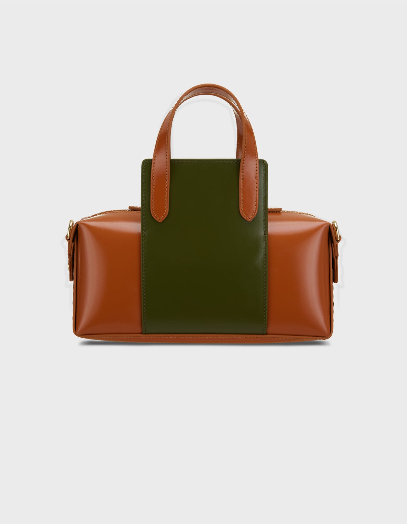 Hiva Atelier | Onsra Cylinder Shoulder Bag Burnt Orange Olive | Beautiful and Versatile Leather Accessories