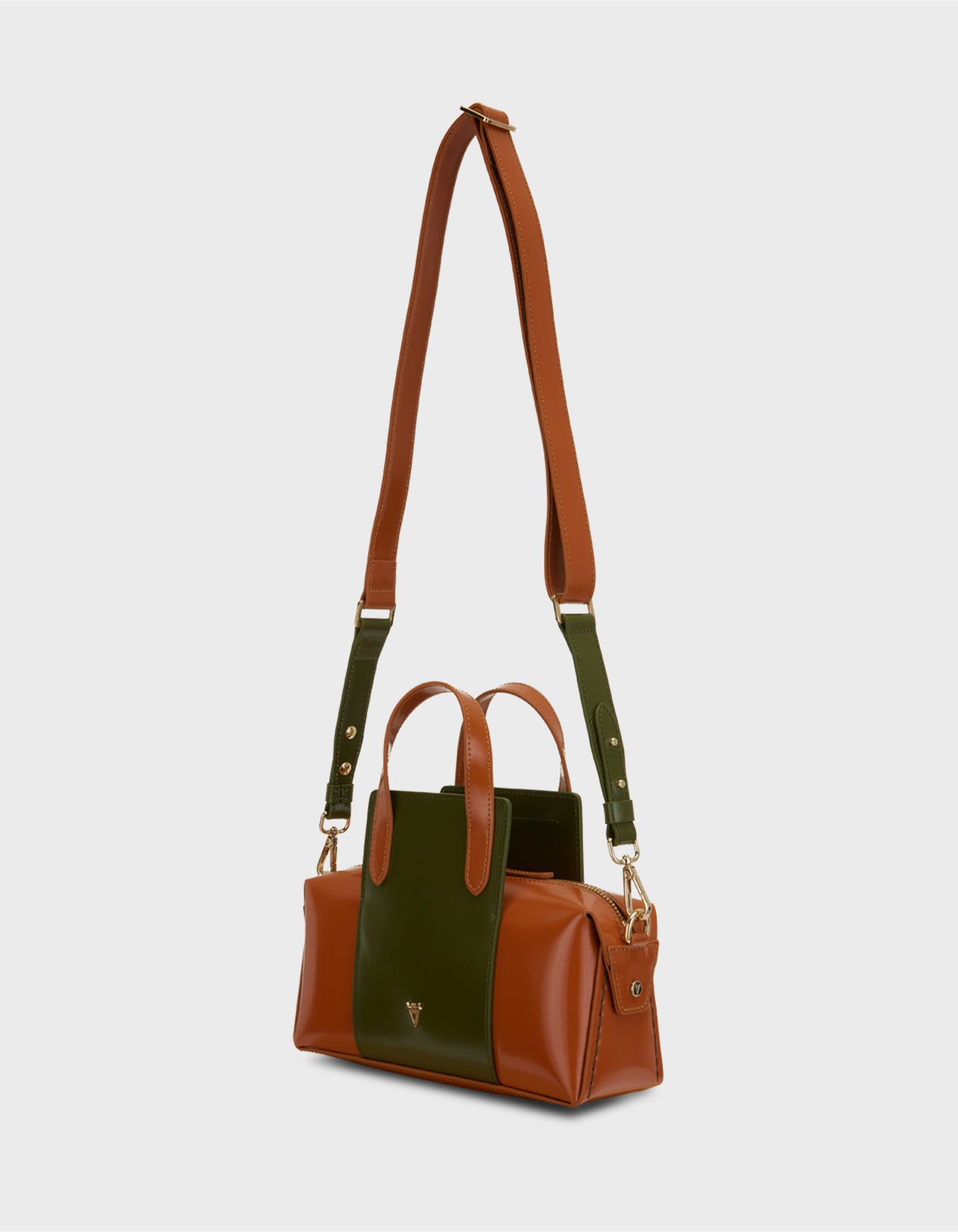 Hiva Atelier | Onsra Cylinder Shoulder Bag Burnt Orange Olive | Beautiful and Versatile Leather Accessories