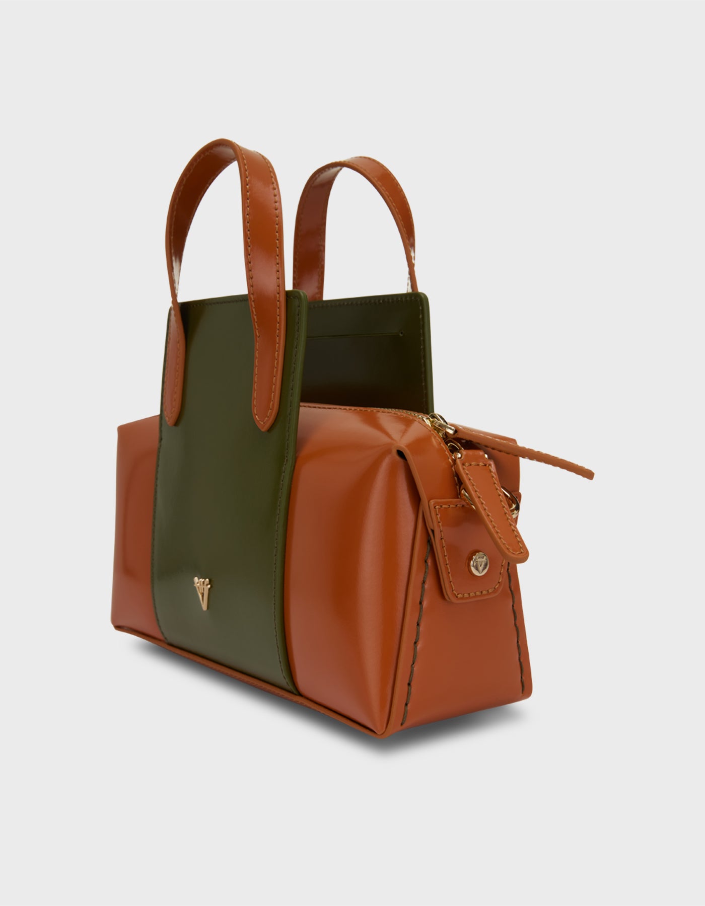 Hiva Atelier | Onsra Cylinder Shoulder Bag Burnt Orange Olive | Beautiful and Versatile Leather Accessories