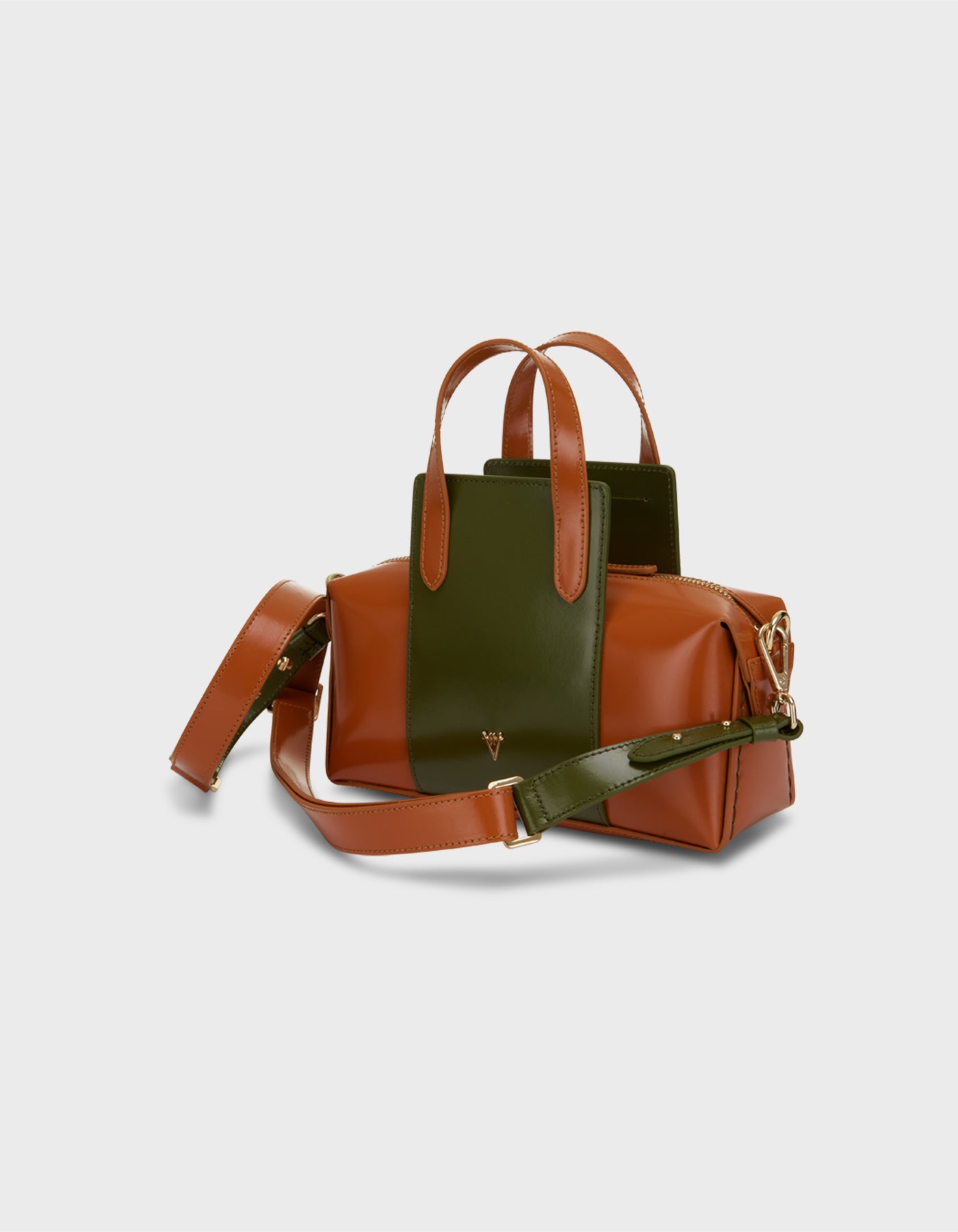 Hiva Atelier | Onsra Cylinder Shoulder Bag Burnt Orange Olive | Beautiful and Versatile Leather Accessories