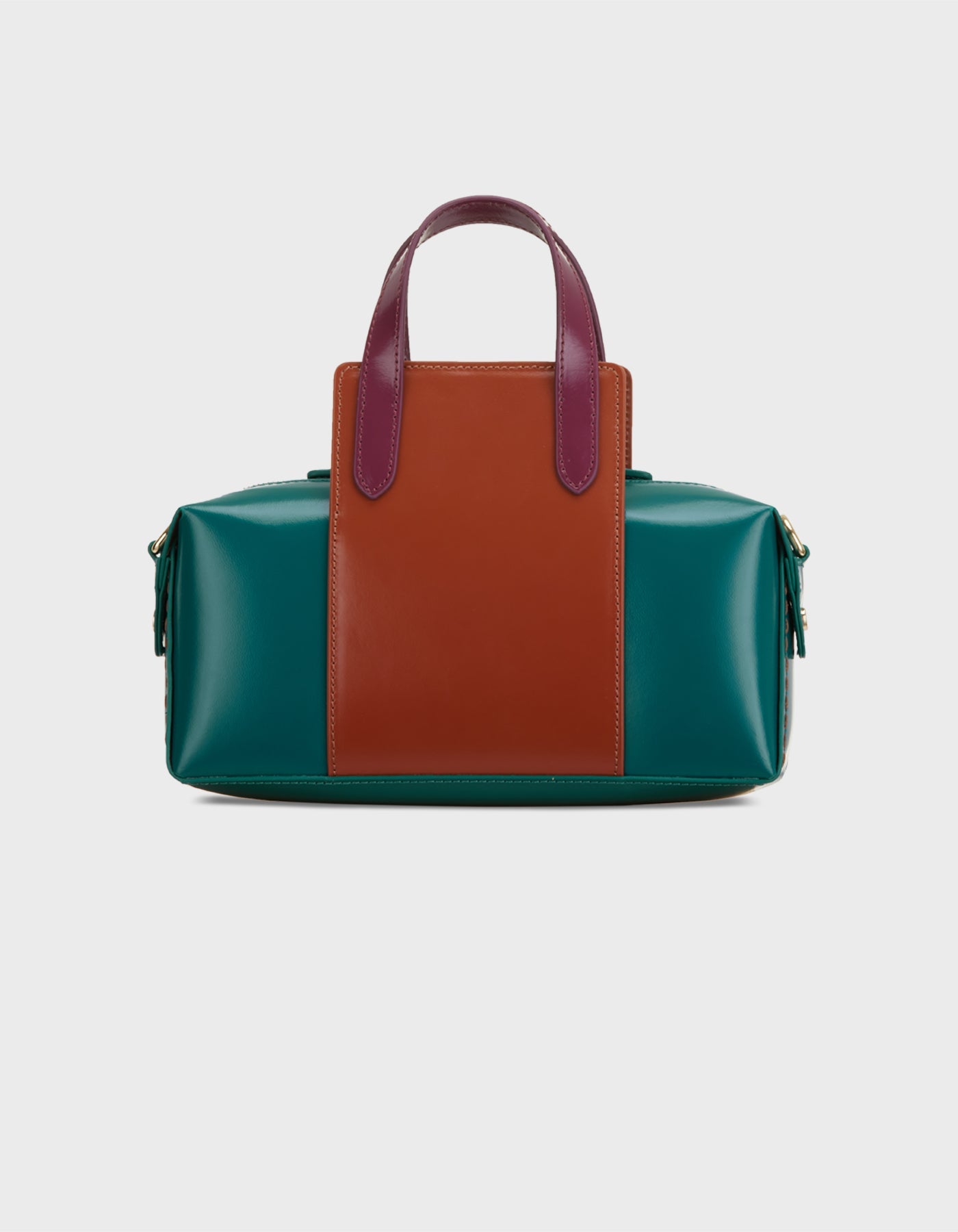 Hiva Atelier | Onsra Cylinder Shoulder Bag Verdigris Wine Bombay Brown | Beautiful and Versatile Leather Accessories