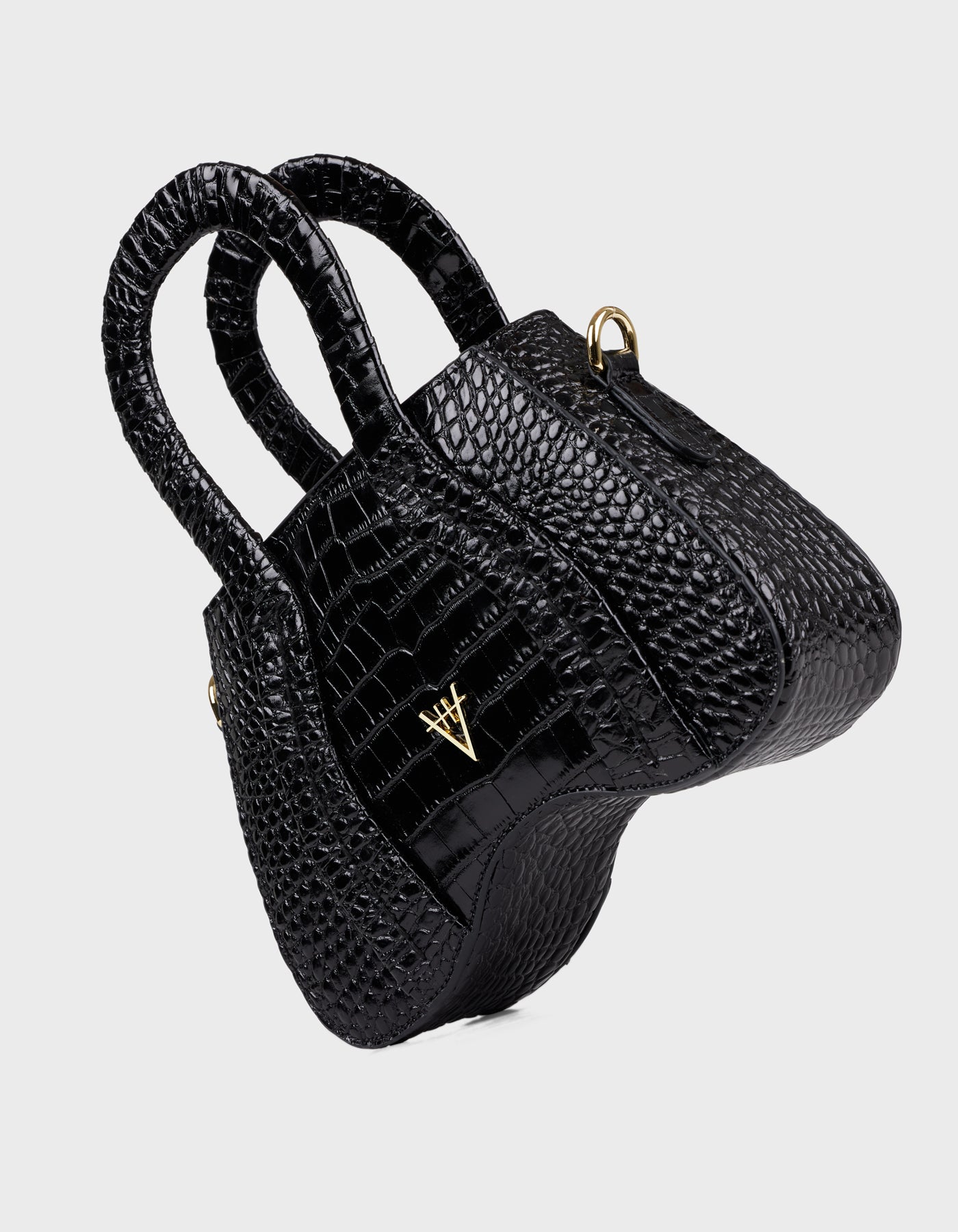 Hiva Atelier | Pera Croco Effect Black | Beautiful and Versatile Leather Accessories