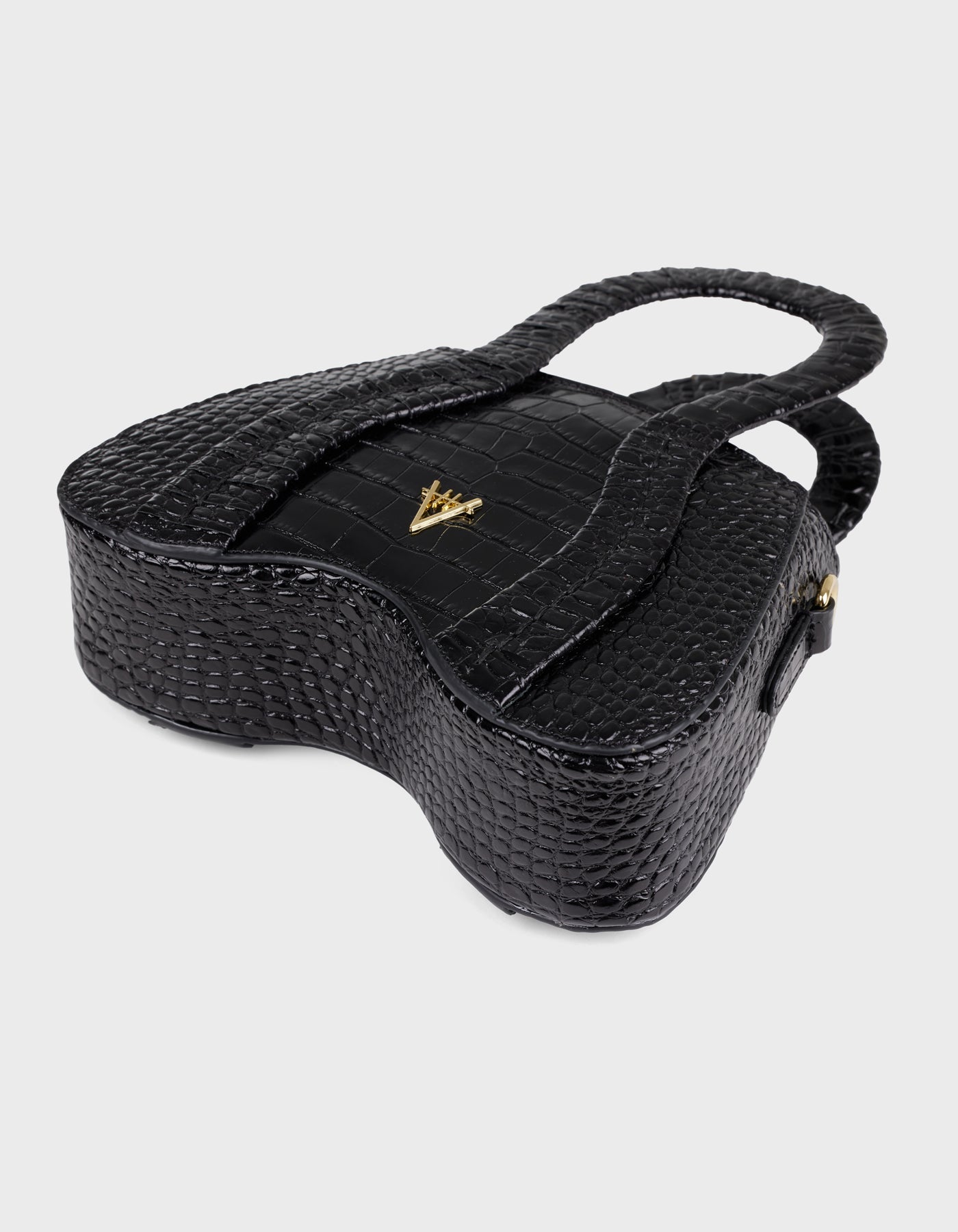 Hiva Atelier | Pera Croco Effect Black | Beautiful and Versatile Leather Accessories