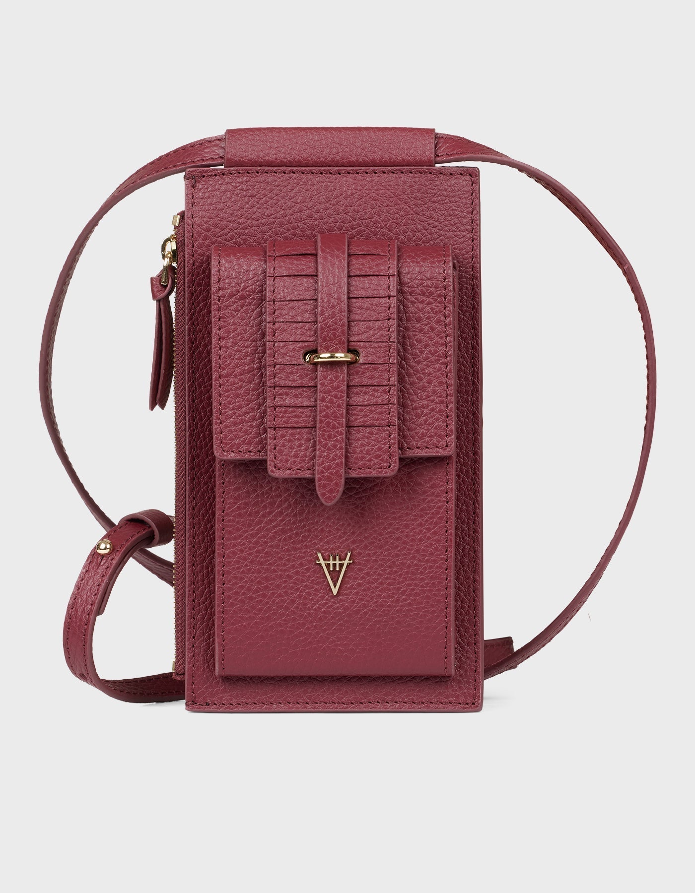 HiVa Atelier | Crossbody Phone Bag Burgundy | Beautiful and Versatile Leather Accessories