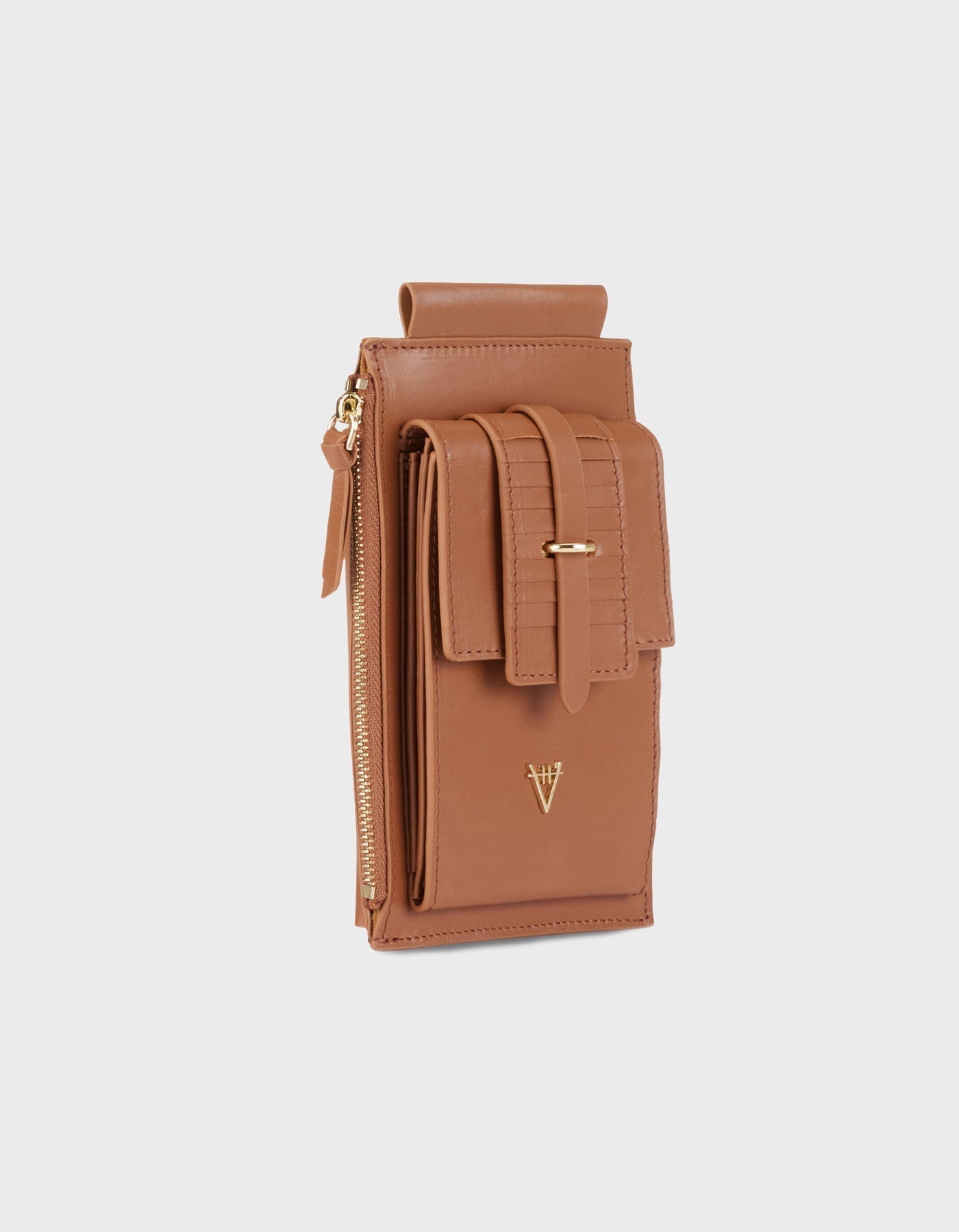 HiVa Atelier | Crossbody Phone Bag Wood | Beautiful and Versatile Leather Accessories