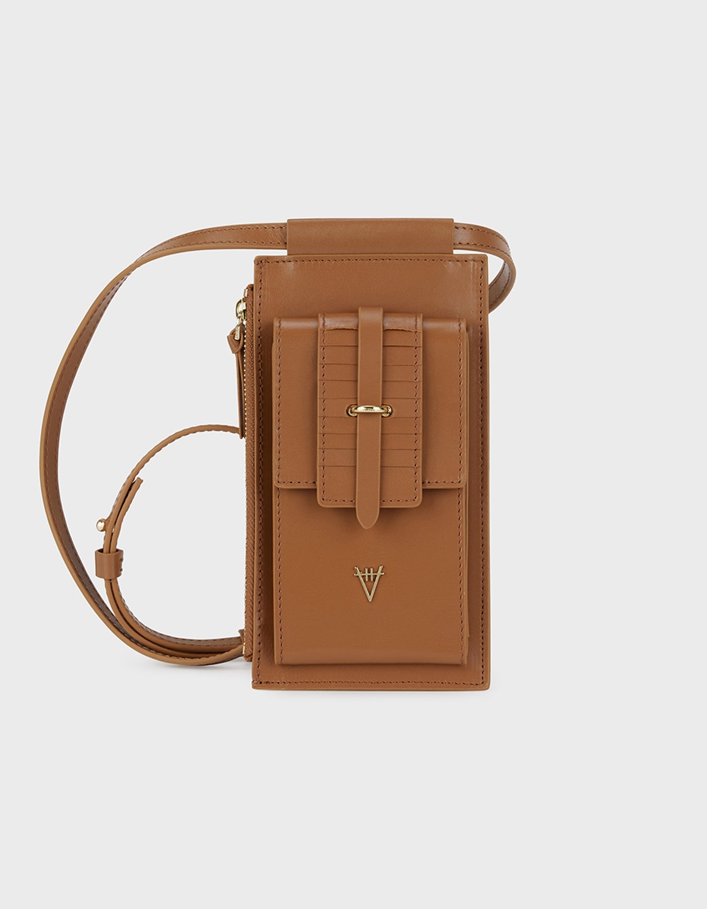 HiVa Atelier | Crossbody Phone Bag Wood | Beautiful and Versatile Leather Accessories