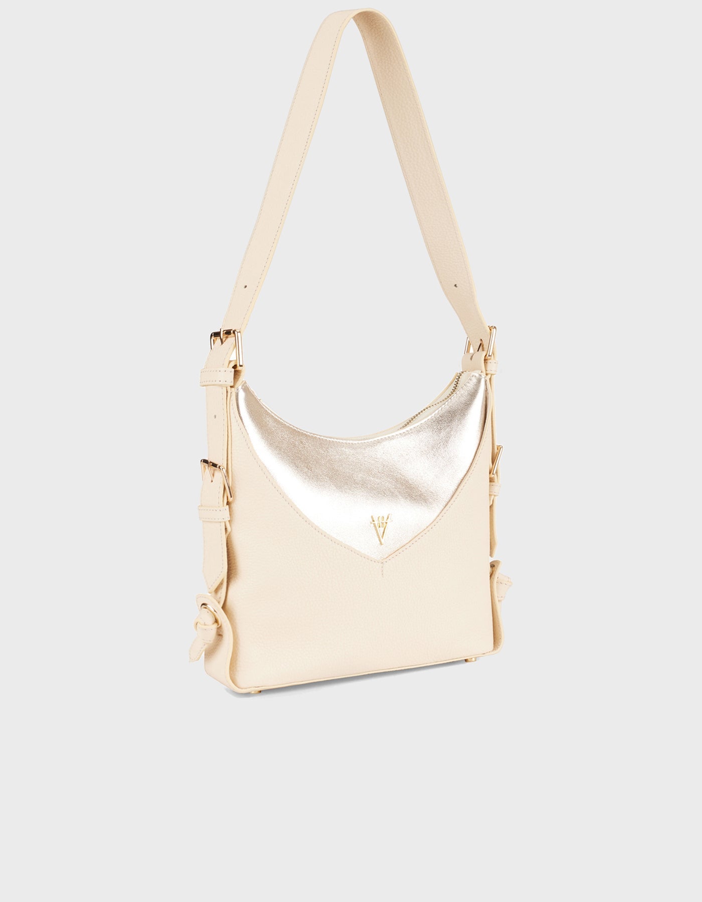 Hiva Atelier | Safari Shoulder Bag Bone & Light Gold | Beautiful and Versatile