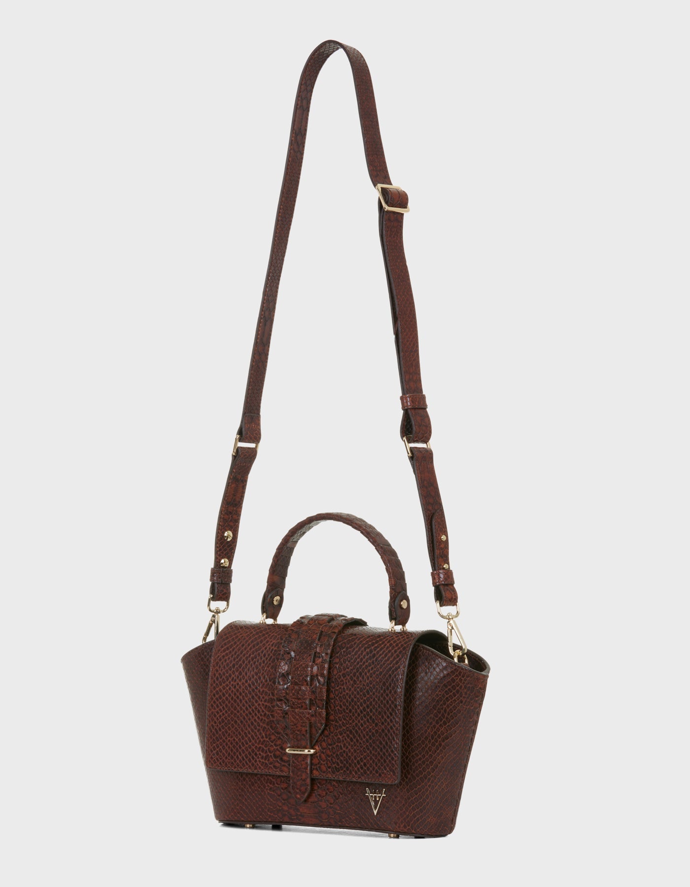 HiVa Atelier | Ventus Shoulder Bag Snake Effect Cognac | Beautiful and Versatile Leather Accessories