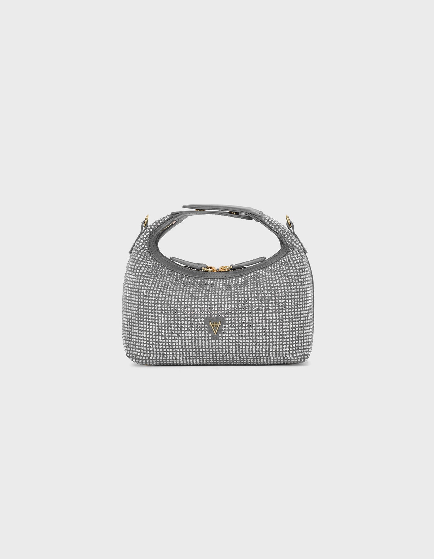 Hiva Atelier | Mini Croissant Silver Crystal - Embellished | Beautiful and Versatile Leather Accessories