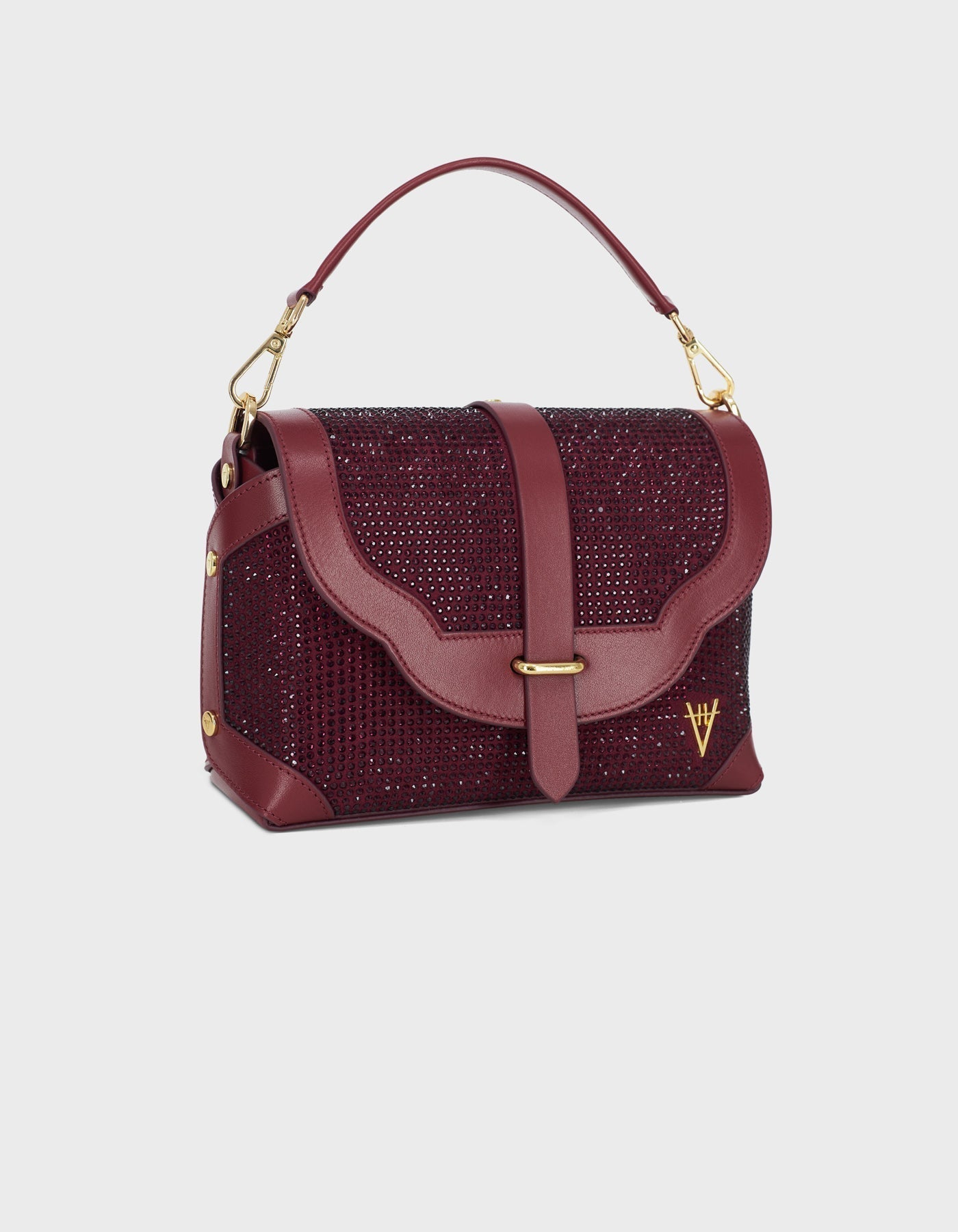 Hiva Atelier | Harmonia Shoulder Bag Burgundy Crystal - Embellished | Beautiful and Versatile