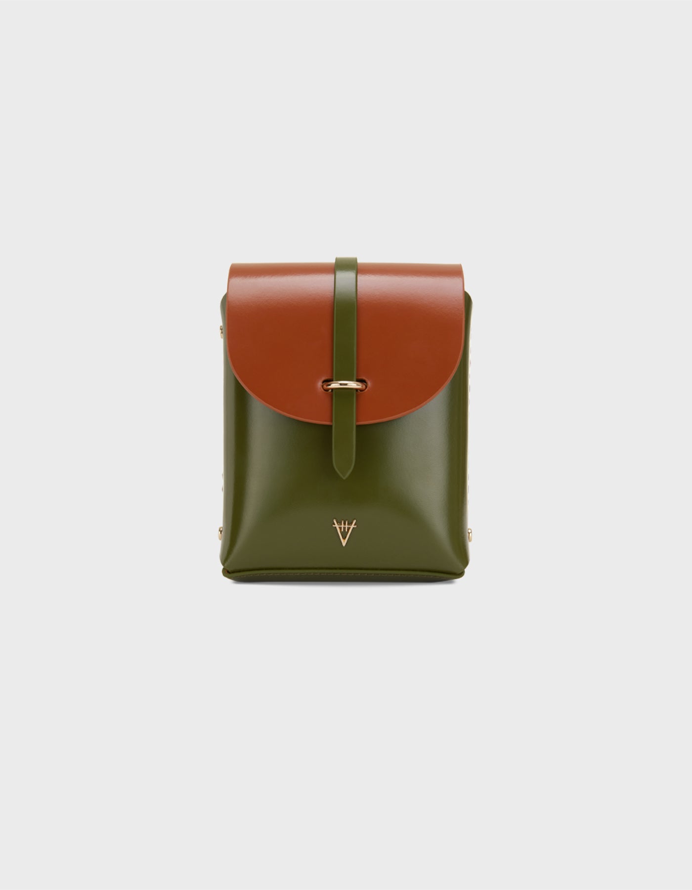 Mini Astrum Shoulder Bag - Burnt Orange & Olive - HiVa Atelier GmbH